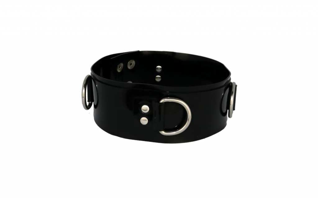 Latex Choker D-CHAINED BIG Stainless Steel Rings